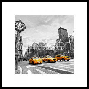 Foto taxi a New York con cornice in alluminio C2