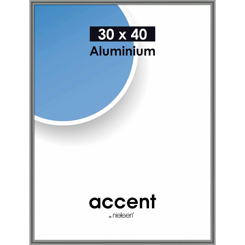 Cornice in alluminio per quadri Accent 30x40 cm | grigio acciaio | Vetro standard