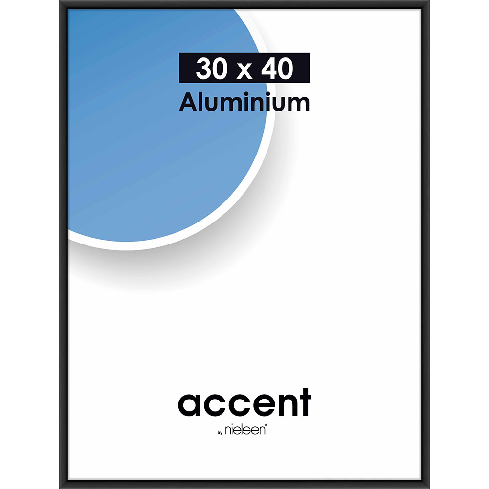 Cornice in alluminio per quadri Accent 30x40 cm | nero opaco | Vetro standard