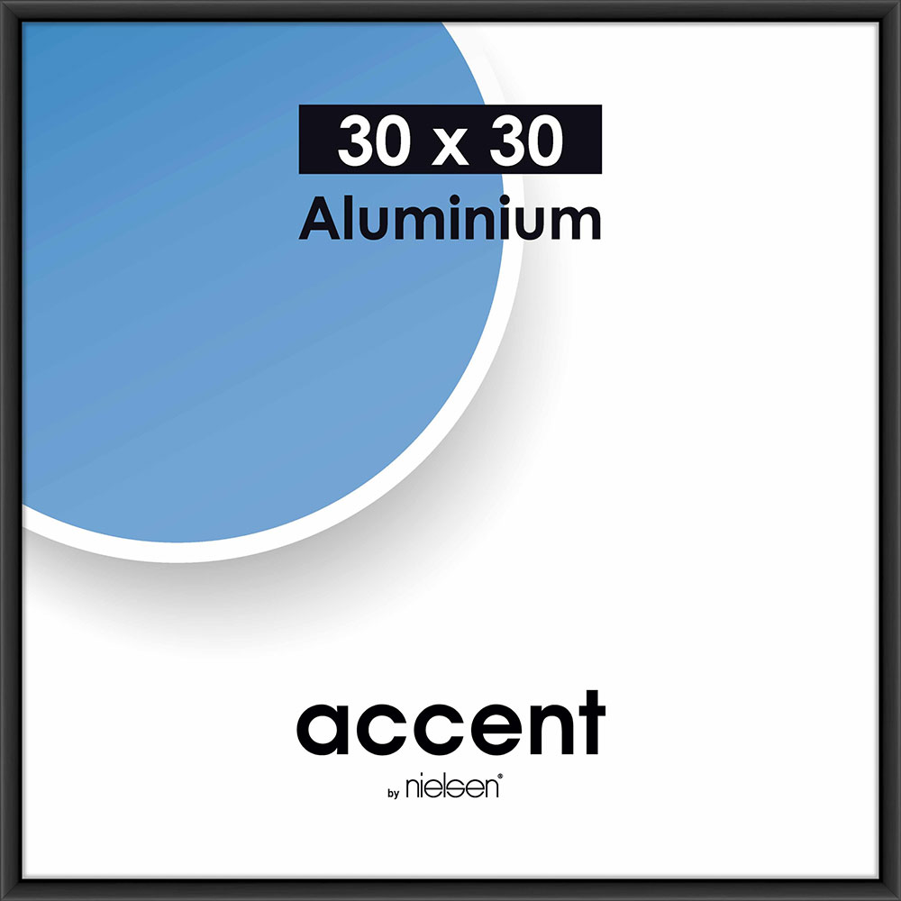 Cornice in alluminio per quadri Accent 30x30 cm | nero opaco | Vetro standard