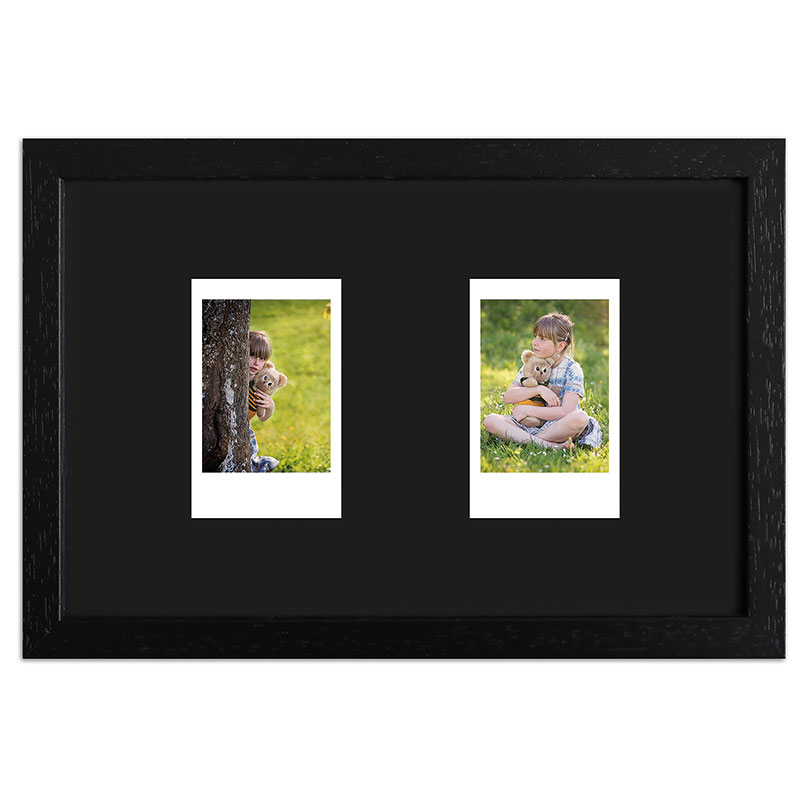 Portafoto multipla per 2 foto istantanee Instax Mini 24,6x15,7 cm | nero, venato | Vetro standard