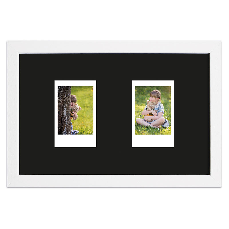 Portafoto multipla per 2 foto istantanee Instax Mini 24,6x15,7 cm | bianco, venato | Vetro standard