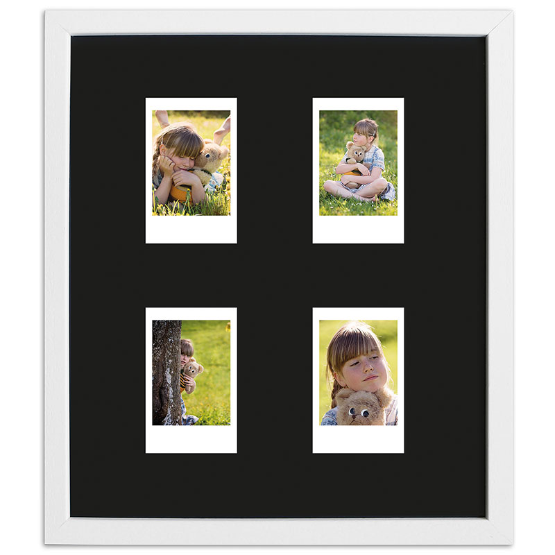 Portafoto multiplo per 4 foto istantanee Instax Mini 24,6x28,4 cm | bianco, venato | Vetro standard