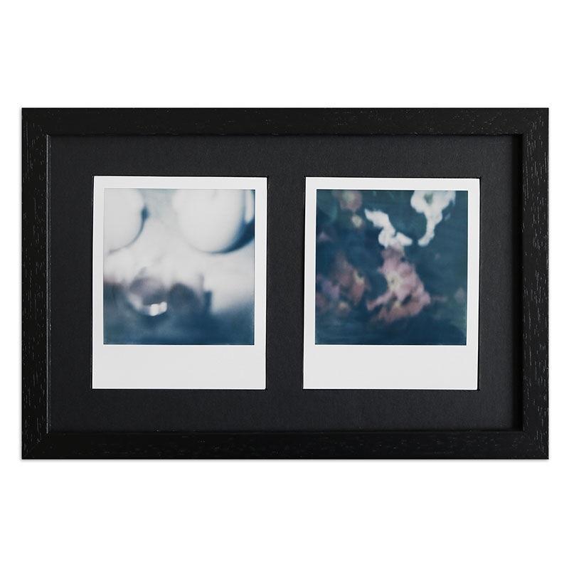 Portafoto multipla per 2 foto istantanee Polaroid 600 24,6x15,7 cm | nero, venato | Vetro standard
