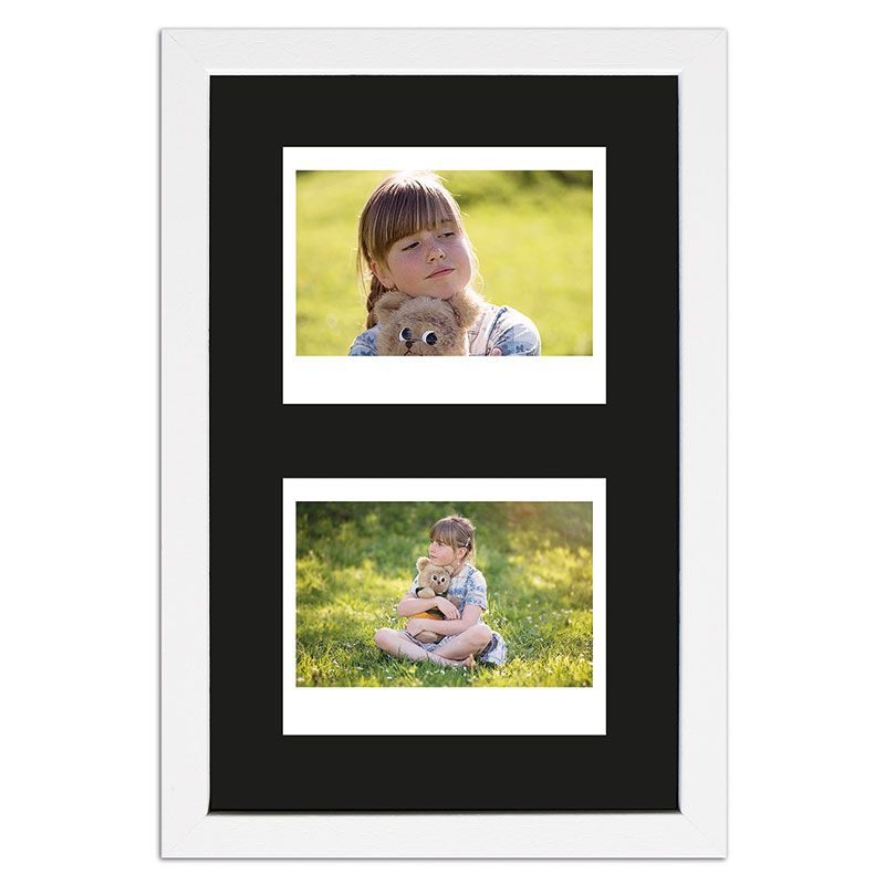 Portafoto multipla per 2 foto istantanee Instax Wide 24,6x15,7 cm | bianco, venato | Vetro standard