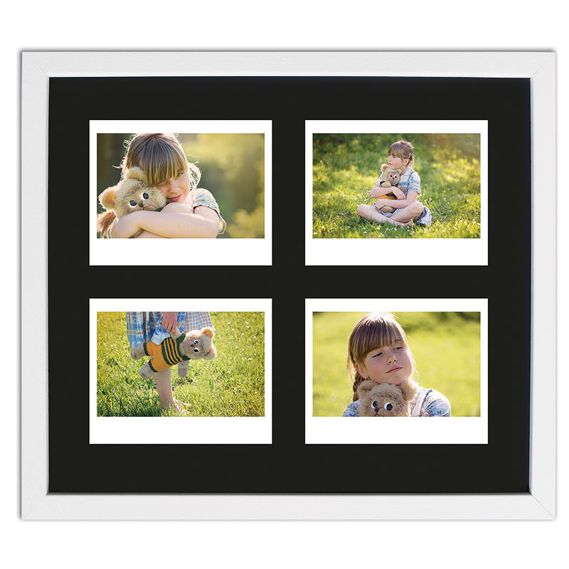 Portafoto multiplo per 4 foto istantanee Instax Wide 24,6x28,4 cm | bianco, venato | Vetro standard