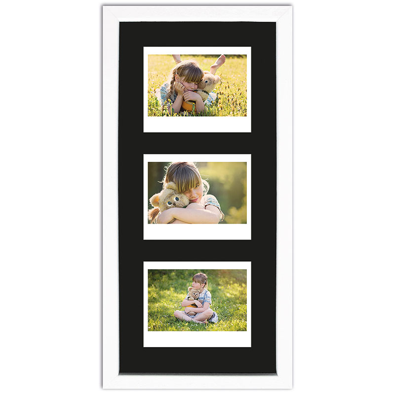 Portafoto multiplo per 3 foto istantanee Instax Wide 35,4x15,7 cm | bianco, venato | Vetro standard