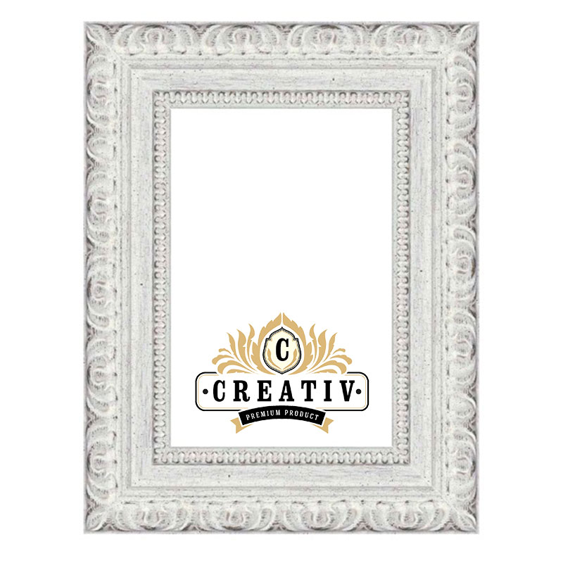 Cornice barocca "Campania" 50x70 cm | bianco | Vetro standard