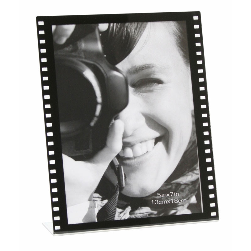 Portafoto a forma di rullino fotografico 10x15 cm | nero | vetro artificiale