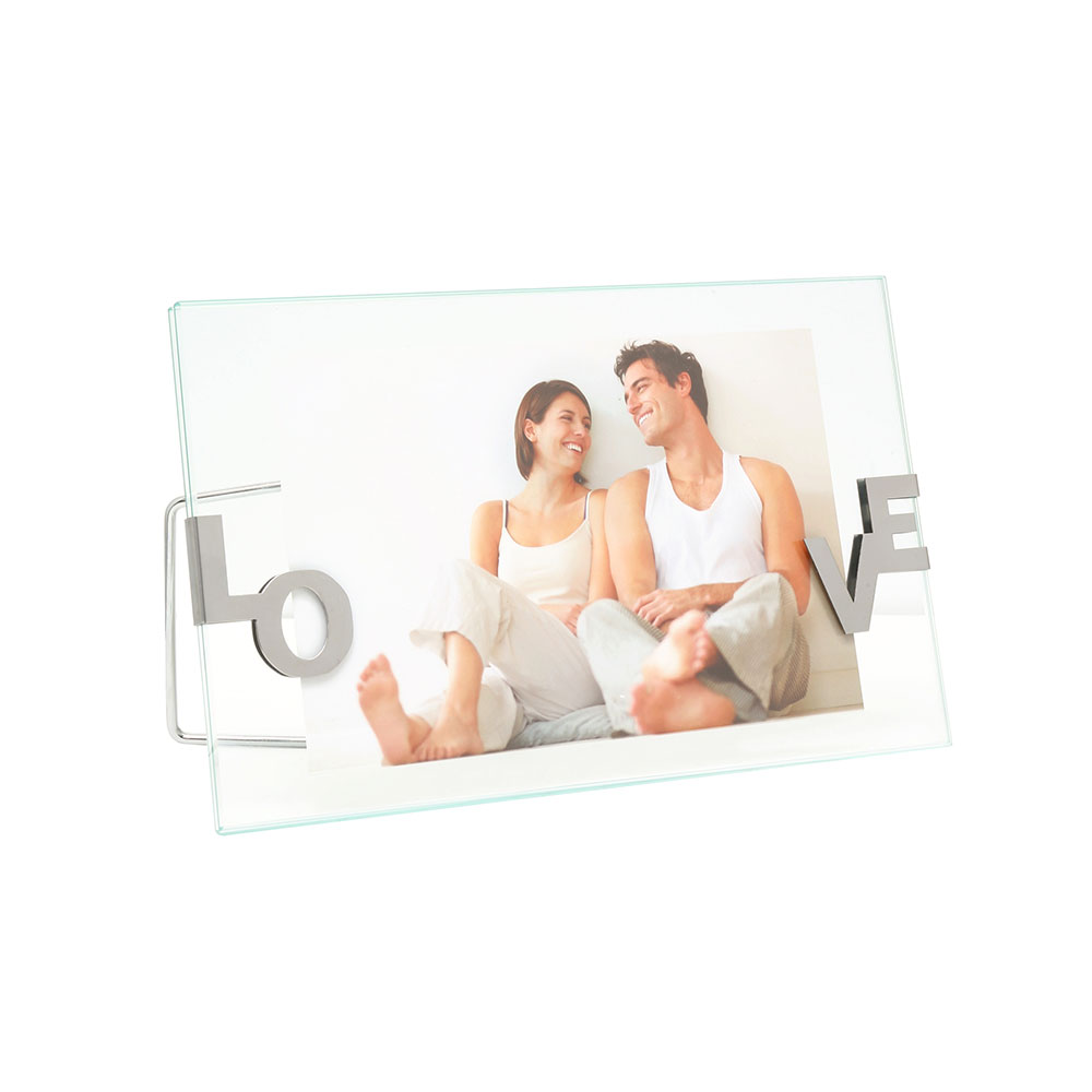 Cornice in vetro con clip LOVE 10x15 cm | trasparente | Vetro standard