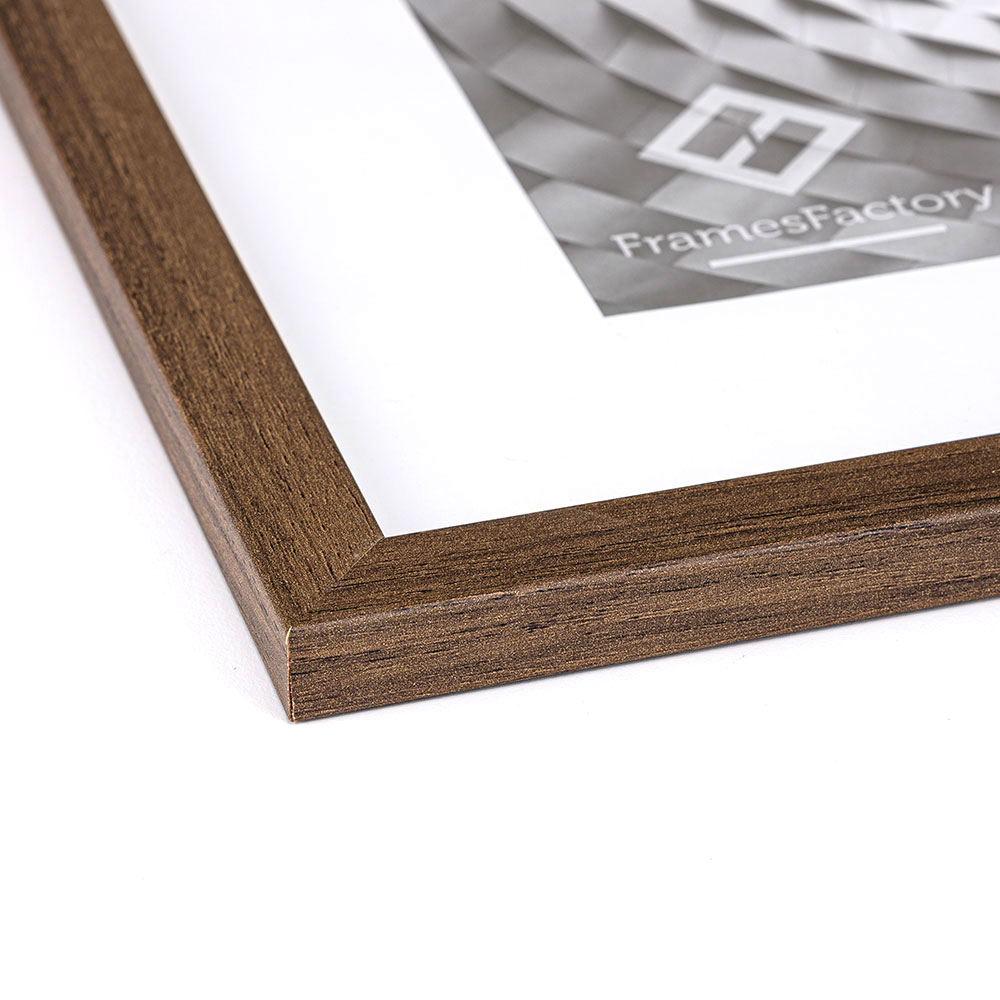 Cornice in legno Hekla in MDF 21x29,7 cm (A4) | marrone scuro | vetro artificiale