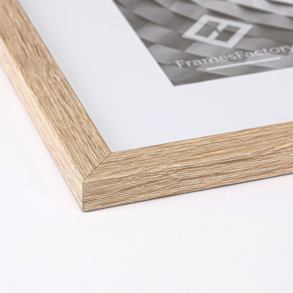 Cornice in legno Hekla in MDF 21x29,7 cm (A4) | colore naturale | vetro artificiale