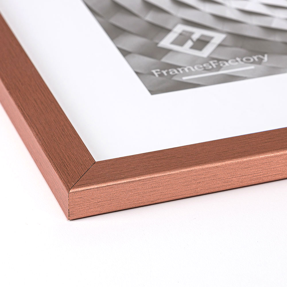 Cornice in legno Hekla in MDF 10x15 cm | oro rosato finitura strutturata | vetro artificiale