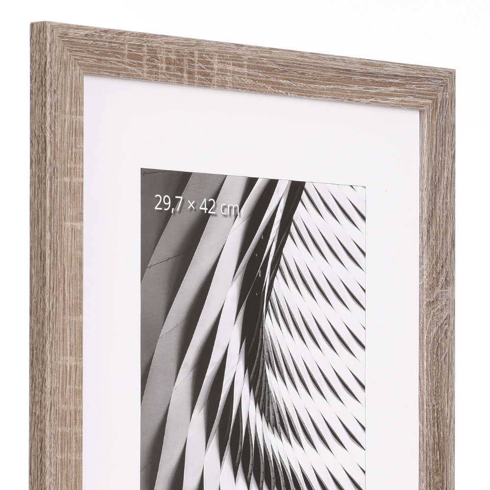 Cornice in legno Katla in MDF 21x29,7 cm (A4) | marrone chiaro | vetro artificiale