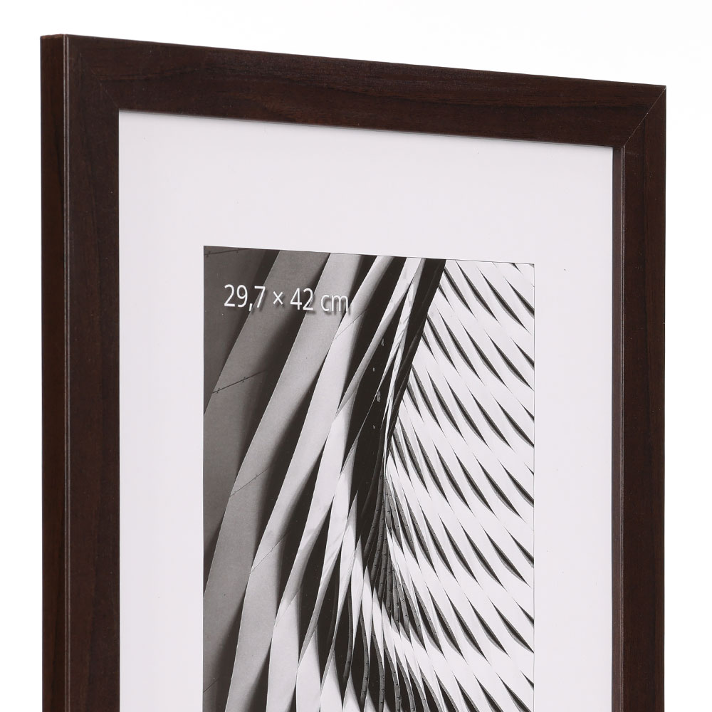 Cornice in legno Katla in MDF 10x15 cm | wenge | vetro artificiale
