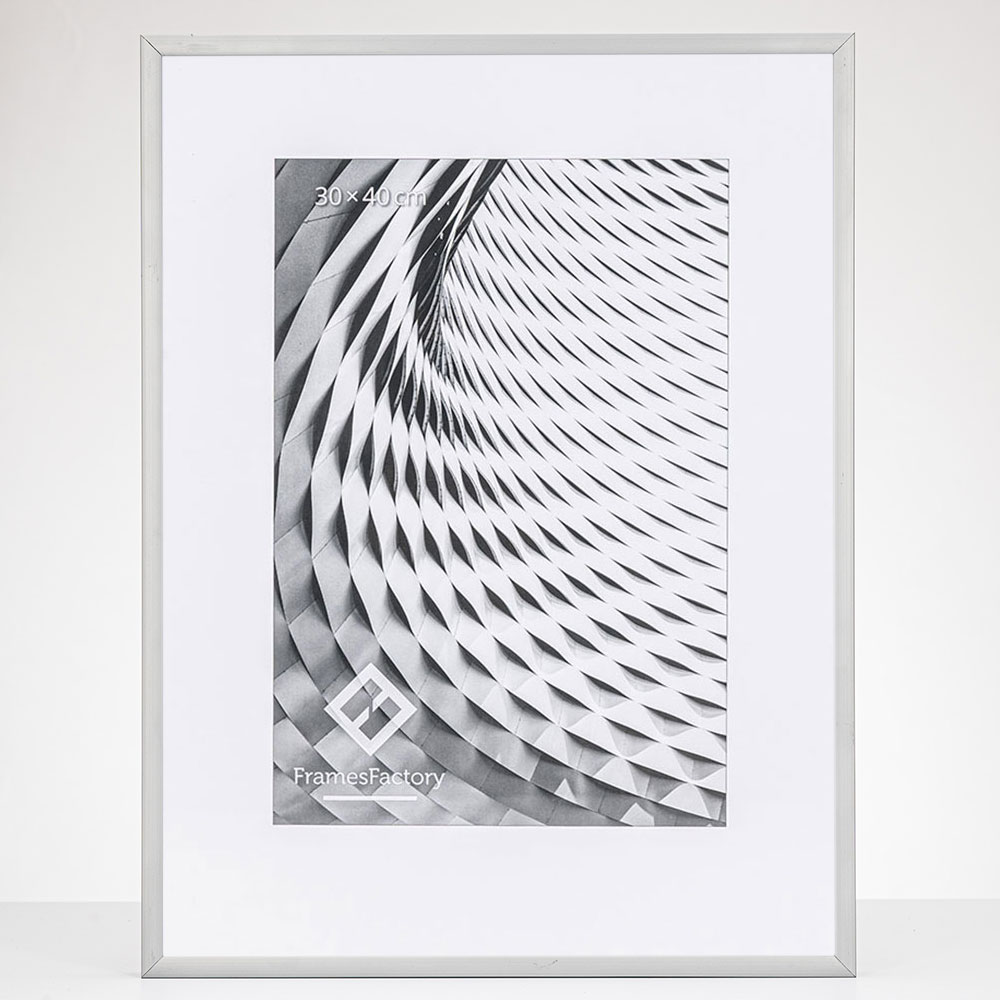 Cornice in alluminio Amelia 10x15 cm | argento opaco | vetro artificiale
