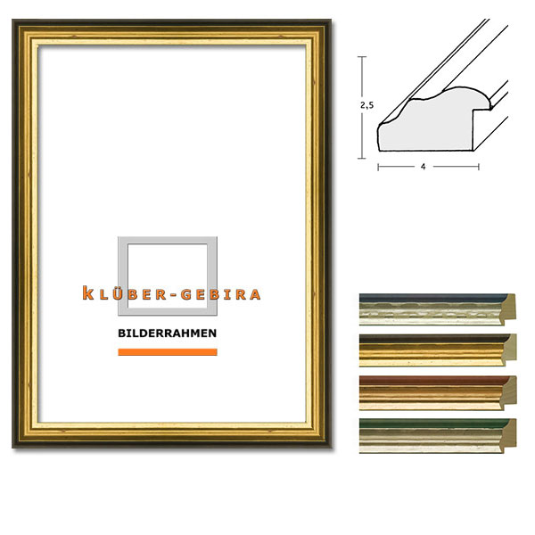 Cornice in legno Galdar 84,1x118,9 cm (A0) | marrone scuro con doratura | vetro artificiale