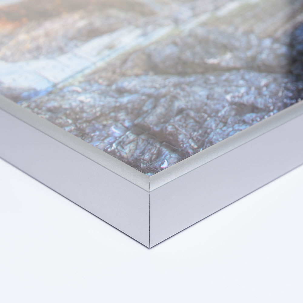 Cornice in alluminio per puzzle per 5000 pezzi 101x153 cm | argento opaco | 1,5 mm vetro artificiale