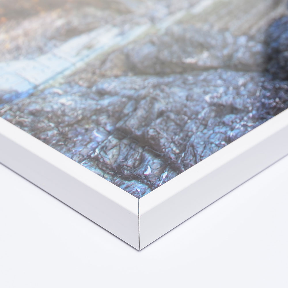 Cornice per puzzle da 1000 pezzi in materiale sintetico 50x70 cm | bianco | vetro artificiale antiriflesso