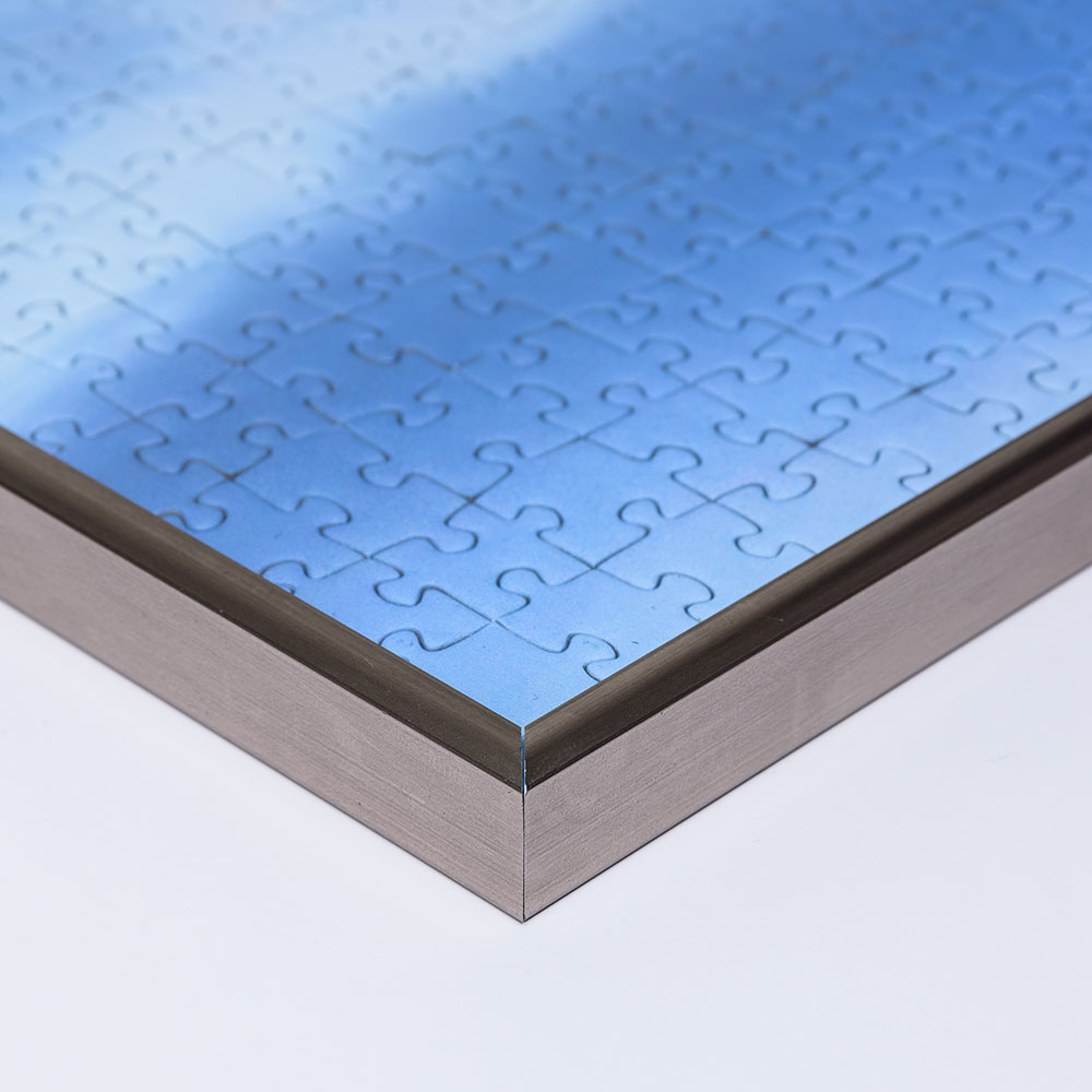 Cornice per puzzle da 2000 pezzi in materiale sintetico 75x98 cm | platino | vetro artificiale antiriflesso