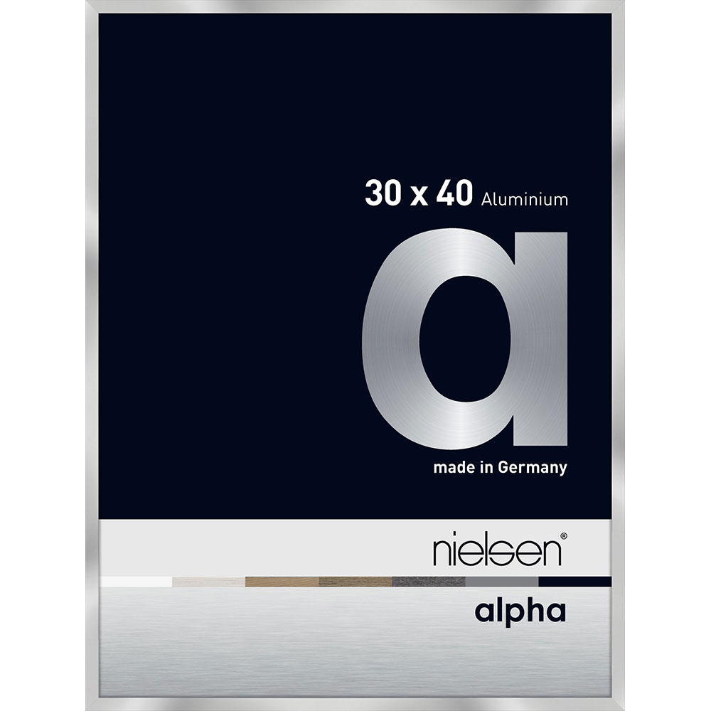 Cornice in alluminio profilo alpha 30x40 cm | argento | Vetro standard