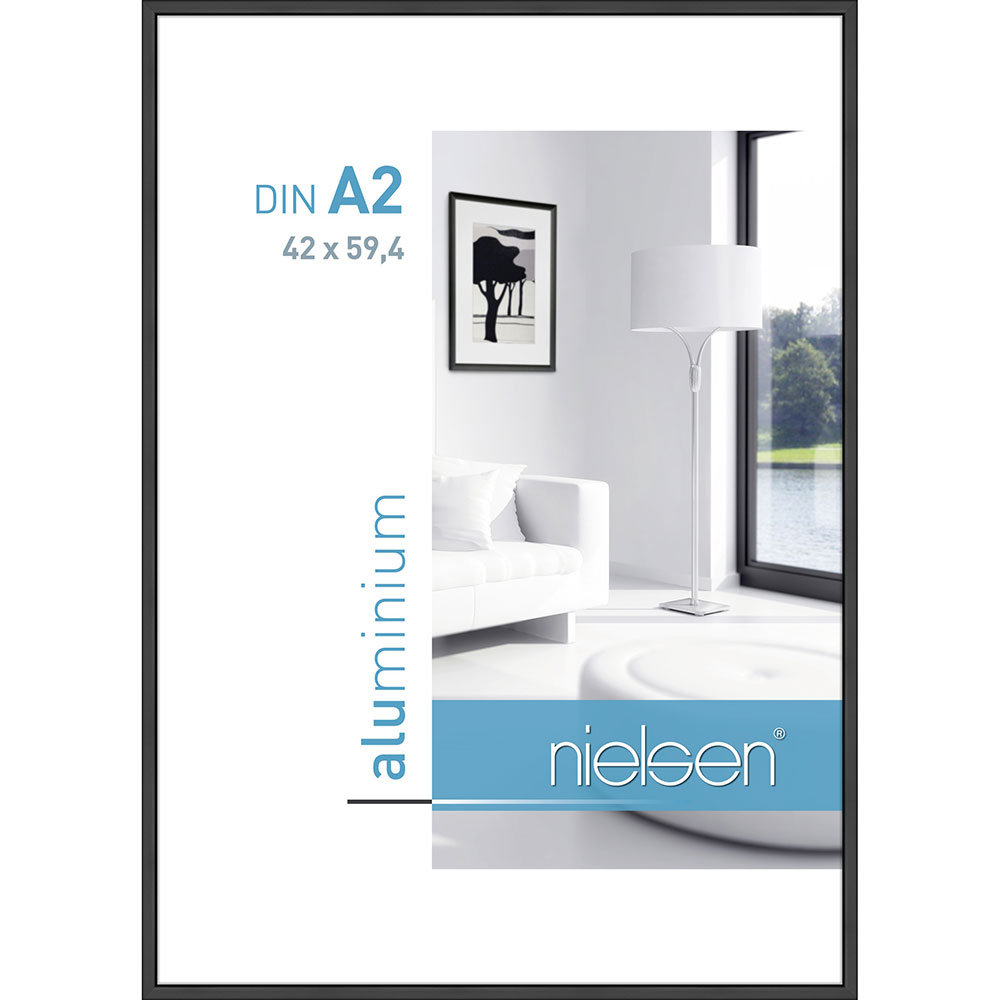 Nielsen Cornice in alluminio Classic 42x59,4 cm (A2) - nero opaco - Vetro  standard