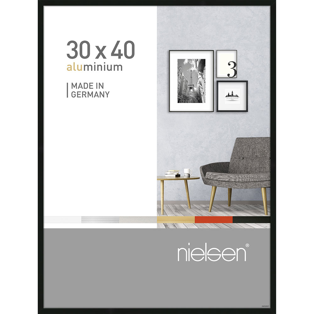Nielsen Cornice in alluminio Pixel 30x40 cm - nero - Vetro standard