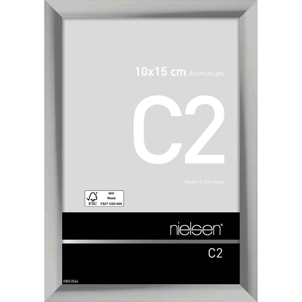 Cornice per foto C2 10x15 cm | argento lucido | Vetro standard