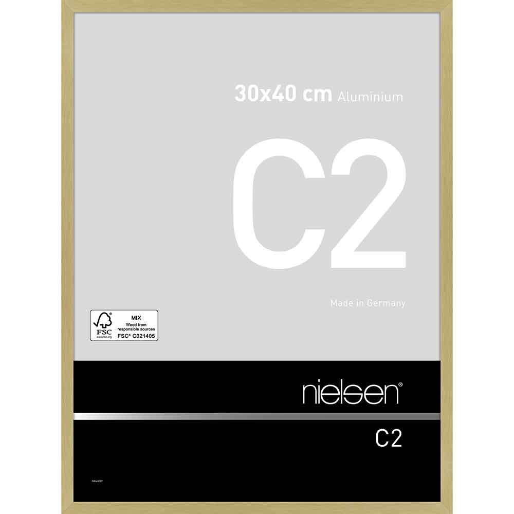 Cornice in alluminio C2 30x40 cm | dorato opaco | Vetro standard