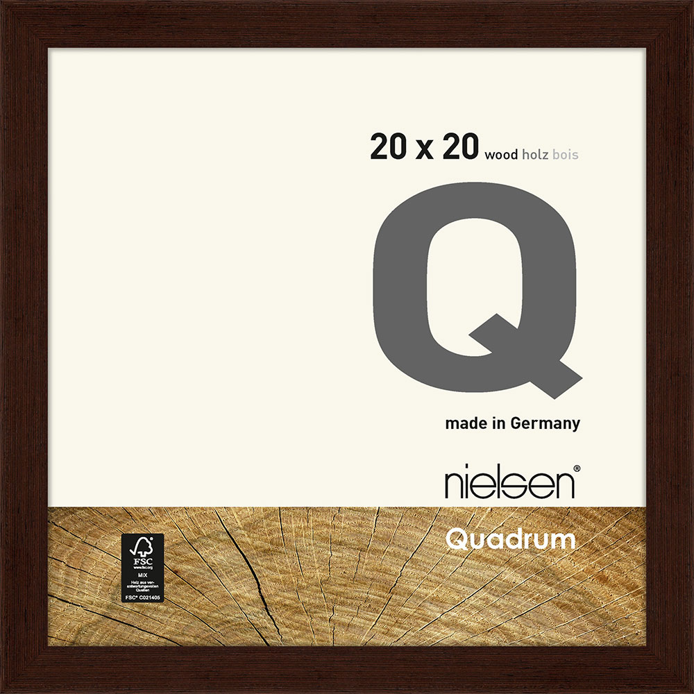 Nielsen Cornice per foto Quadrum 20x20 cm - wengé - Vetro standard