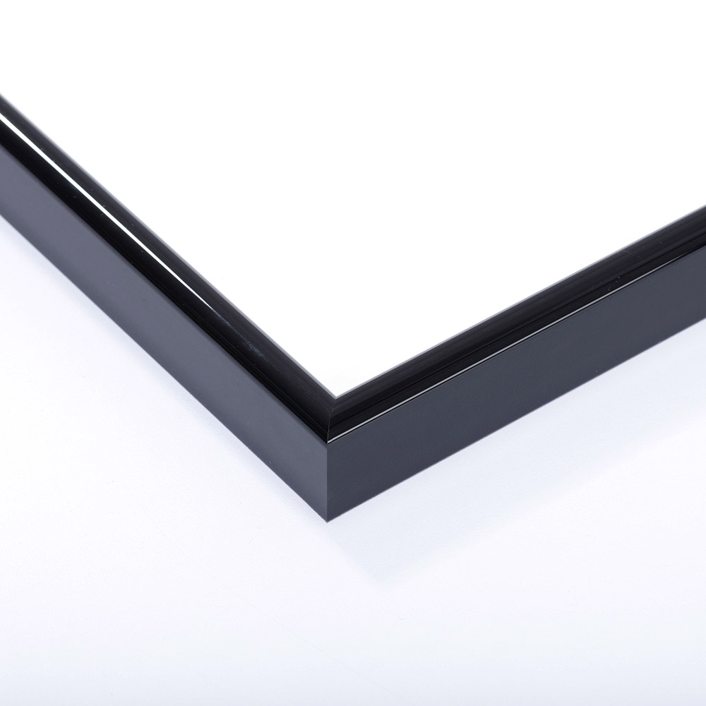 Cornice in alluminio profilo R 21x29,7 cm (A4) | nero lucido | Vetro standard