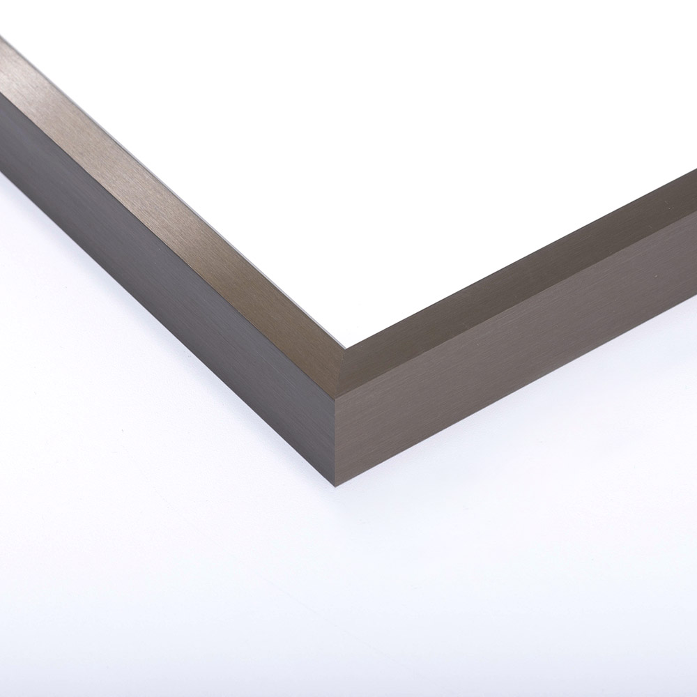 Cornice in alluminio profilo K - su misura grafite | Vetro standard