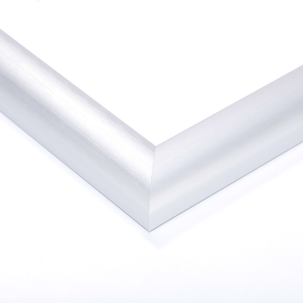 Cornice in alluminio profilo B - su misura argento opaco | Vetro standard