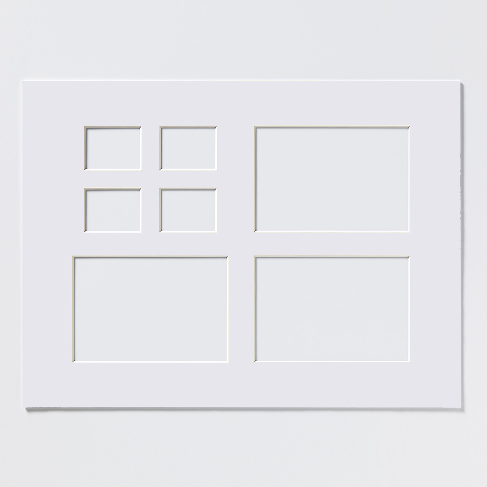 Passepartout multiplo 30x40 cm (5x7, 10x15 cm) | bianco polare
