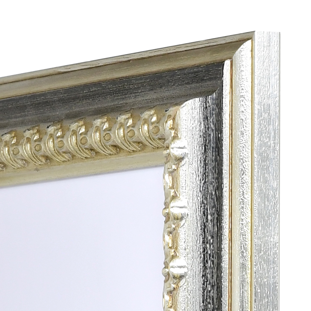 Mira Cornice barocca Verdun 40x60 cm - argento con modanatura dorata -  Vetro standard